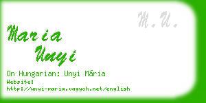 maria unyi business card