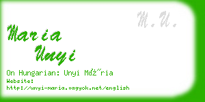 maria unyi business card
